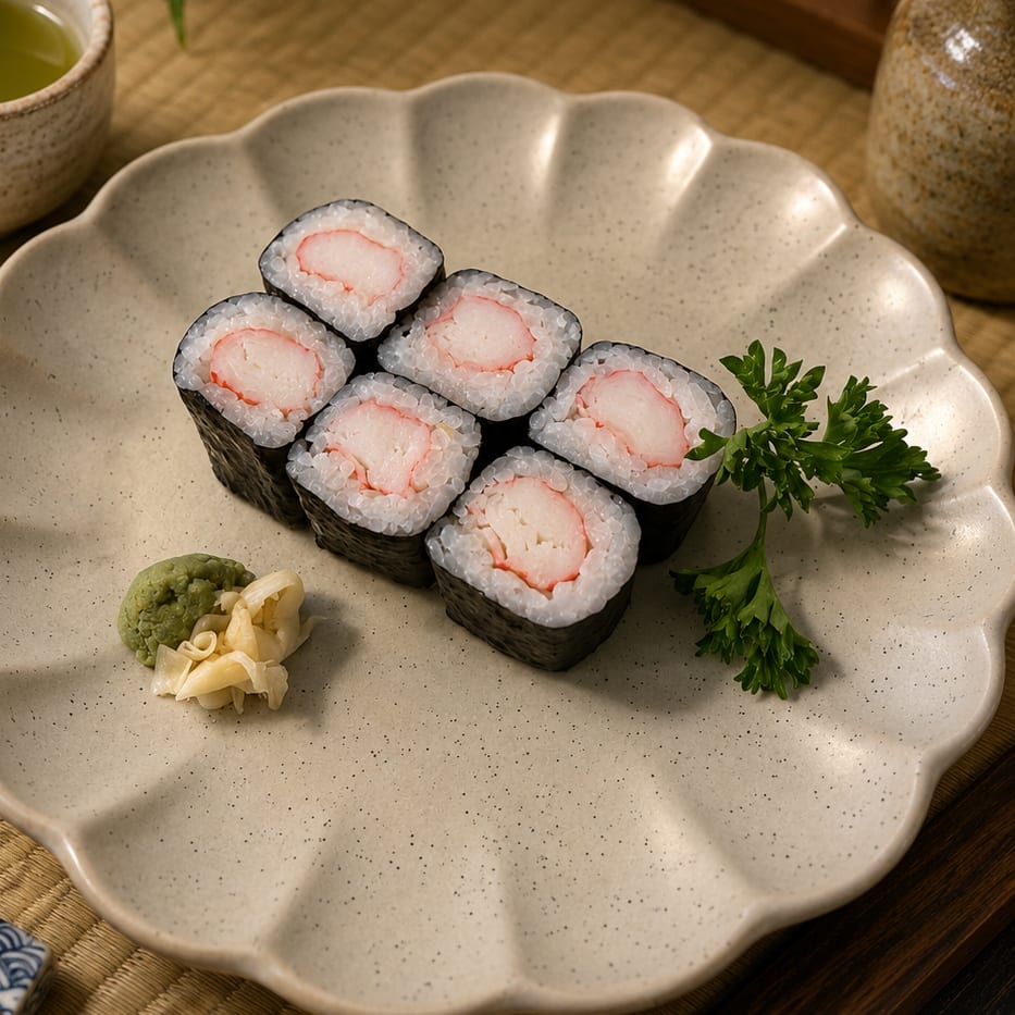 Kani roll (crab stick roll).