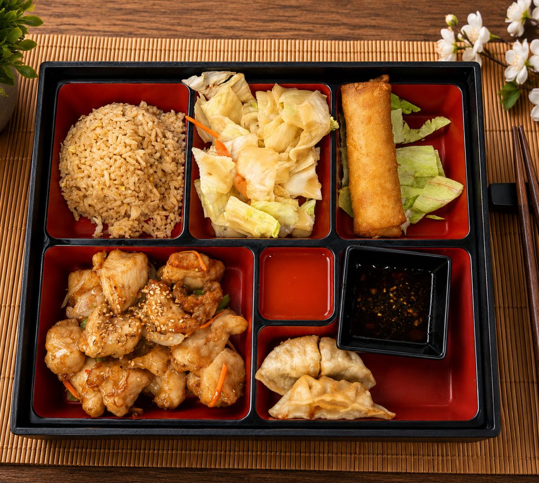 BB2. Sesame chicken bento box.