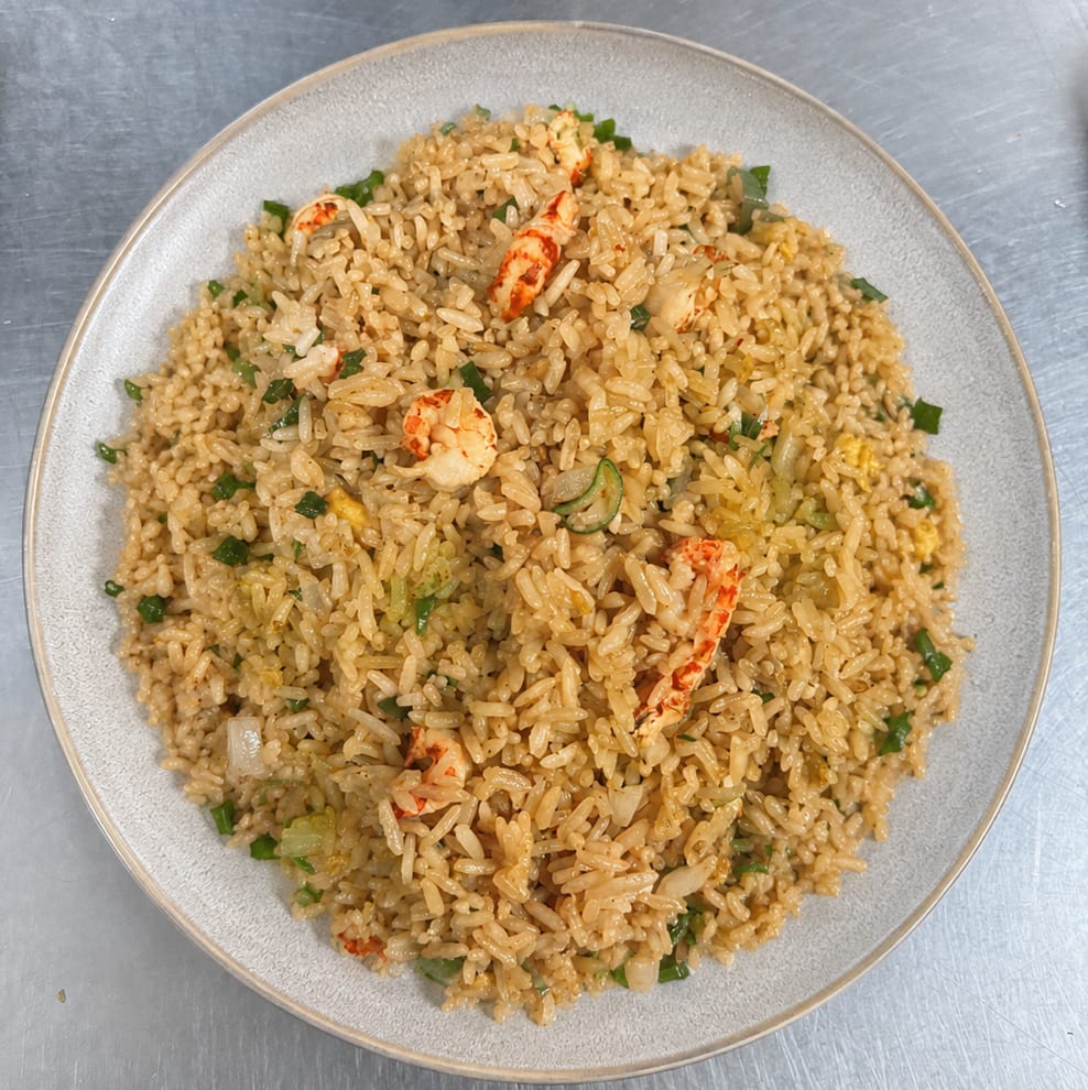 F3. Crawfish fried rice.