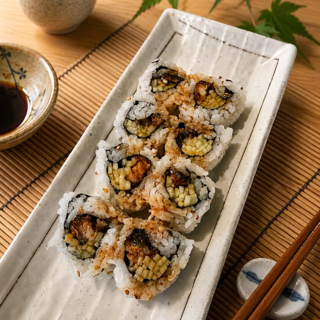 Eel rolls.