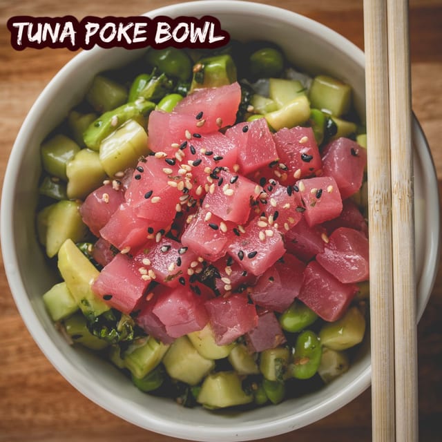 P2. Ahi tuna poke bowl.