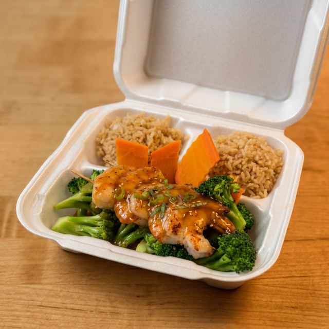 D7. Teriyaki shrimp.